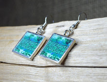 Handmade TURQUOISE Earrings, square Unique Art Gifts for her