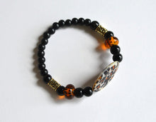 LEOPARD CHEETAH Black Bracelet Beads - Animal Print, Handmade Gift