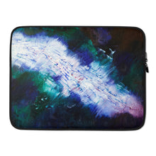 Cool Blue Green LAPTOP SLEEVE Cover Powerful Abstract Art