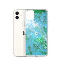 Abstract IPHONE CASE printed with Light Blue & Green Unique Art