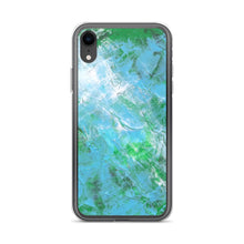 Abstract IPHONE CASE printed with Light Blue & Green Unique Art