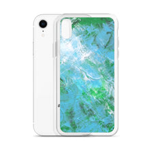Abstract IPHONE CASE printed with Light Blue & Green Unique Art