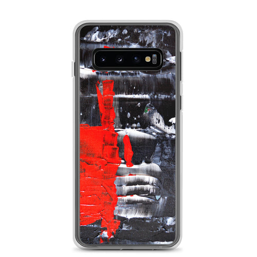 Cool PHONE CASE for Galaxy Phones in Red Black Abstract Style