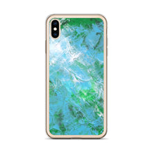 Abstract IPHONE CASE printed with Light Blue & Green Unique Art