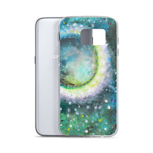 PHONE CASE Cover with Moon for Galaxy - Green Abstract Artsy