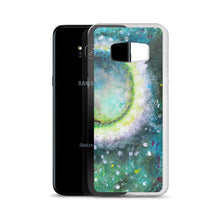 PHONE CASE Cover with Moon for Galaxy - Green Abstract Artsy