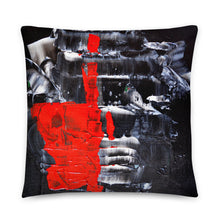 Black Red Decorative Accent THROW PILLOW