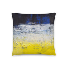 Grunge Style Yellow Blue THROW PILLOW abstract