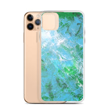 Abstract IPHONE CASE printed with Light Blue & Green Unique Art