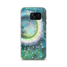 PHONE CASE Cover with Moon for Galaxy - Green Abstract Artsy