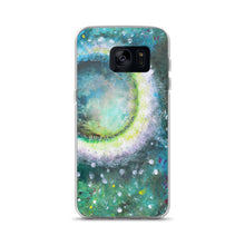 PHONE CASE Cover with Moon for Galaxy - Green Abstract Artsy
