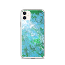 Abstract IPHONE CASE printed with Light Blue & Green Unique Art