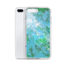 Abstract IPHONE CASE printed with Light Blue & Green Unique Art