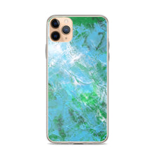 Abstract IPHONE CASE printed with Light Blue & Green Unique Art