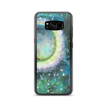 PHONE CASE Cover with Moon for Galaxy - Green Abstract Artsy