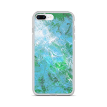 Abstract IPHONE CASE printed with Light Blue & Green Unique Art