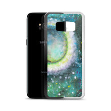 PHONE CASE Cover with Moon for Galaxy - Green Abstract Artsy