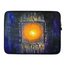 LAPTOP SLEEVE Blue Orange Sun Abstract Artsy Print