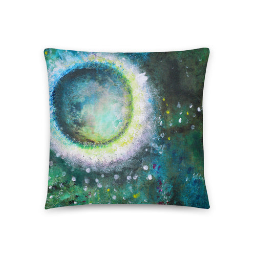 Crystal Moon Artsy THROW PILLOW green