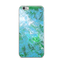 Abstract IPHONE CASE printed with Light Blue & Green Unique Art
