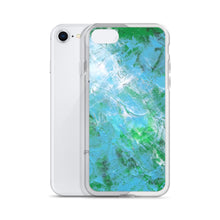 Abstract IPHONE CASE printed with Light Blue & Green Unique Art