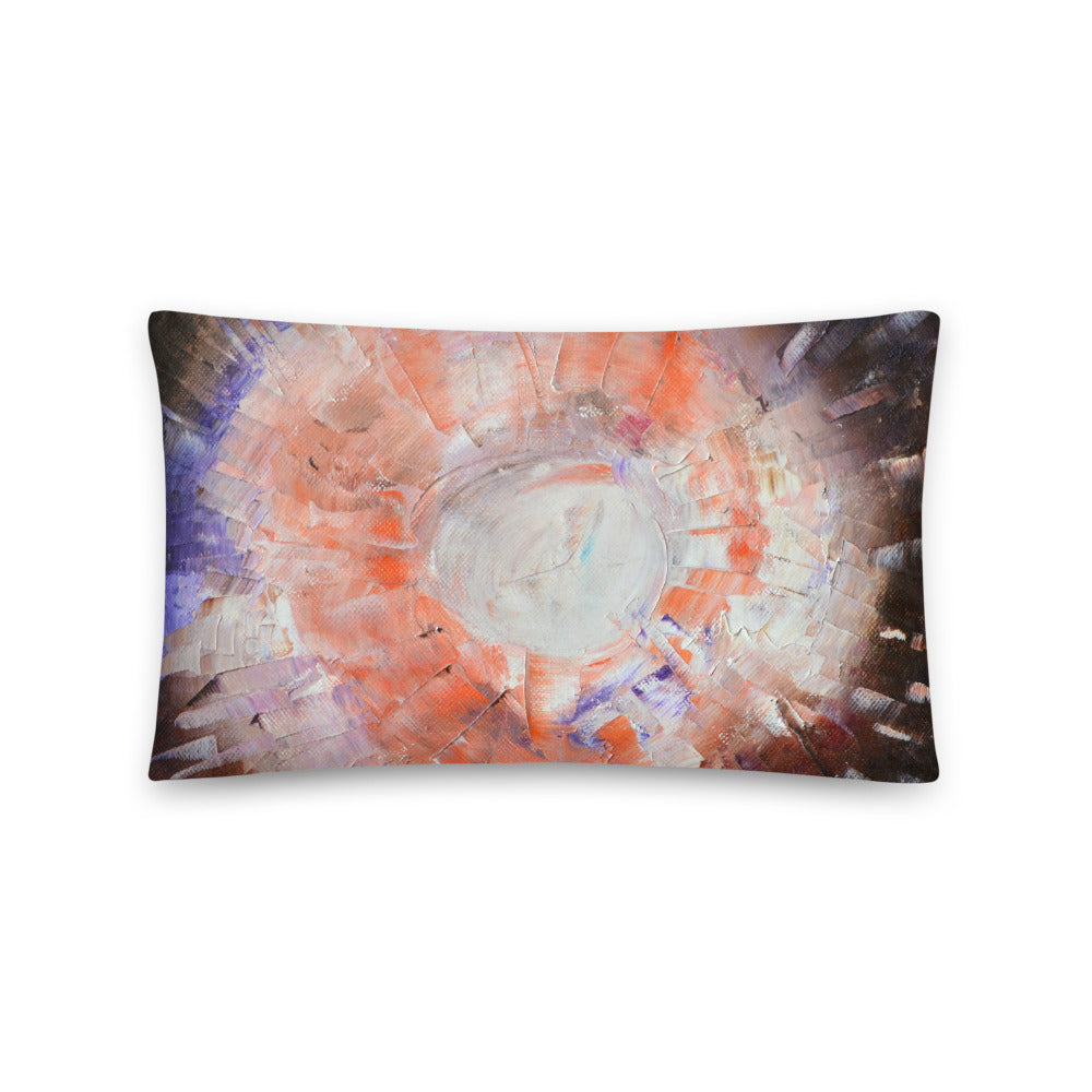 Artsy Multicolored THROW PILLOW Unique Abstract Style Brown Orange