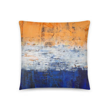 Grunge Style Orange Blue Accent THROW PILLOW