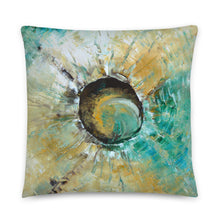Unique Artsy THROW PILLOW Earthy Neutral Turquoise