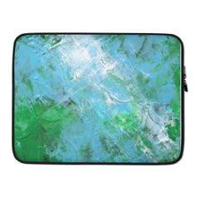 Blue Green Abstract Artsy LAPTOP SLEEVE Cover Painting