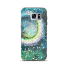 PHONE CASE Cover with Moon for Galaxy - Green Abstract Artsy