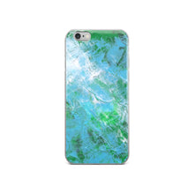 Abstract IPHONE CASE printed with Light Blue & Green Unique Art