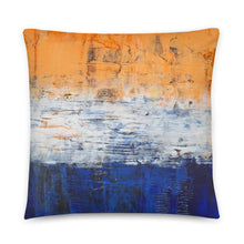 Grunge Style Orange Blue Accent THROW PILLOW