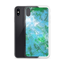 Abstract IPHONE CASE printed with Light Blue & Green Unique Art