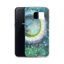 PHONE CASE Cover with Moon for Galaxy - Green Abstract Artsy
