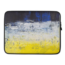 Grungy LAPTOP SLEEVE Cover Yellow Blue Abstract Art
