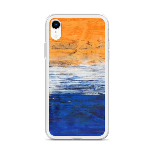 IPHONE CASE Blue Orange Contemporary Art for Apple