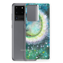 PHONE CASE Cover with Moon for Galaxy - Green Abstract Artsy