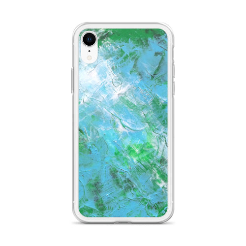 Abstract IPHONE CASE printed with Light Blue & Green Unique Art