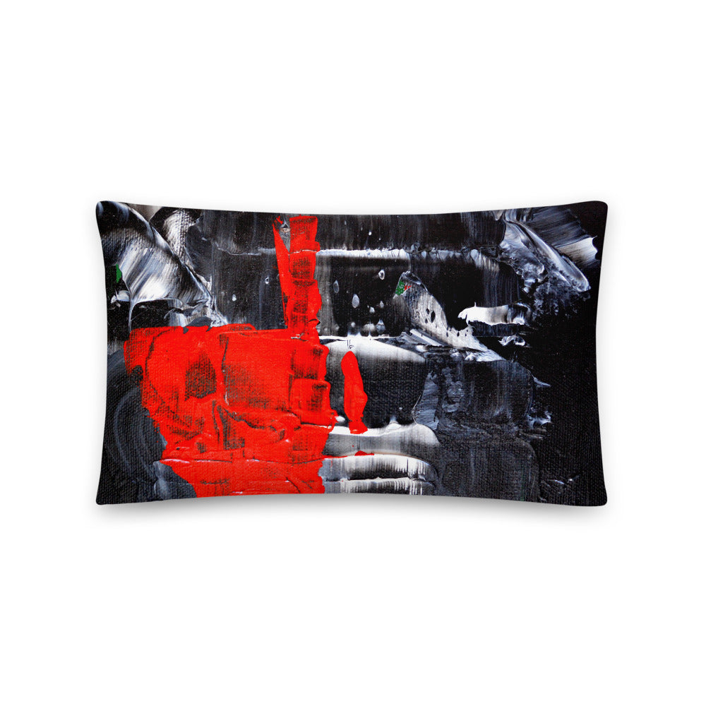 Black Red Decorative Accent THROW PILLOW