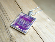 VIOLET PURPLE Pendant Resin Necklace, Abstract Jewelry handmade
