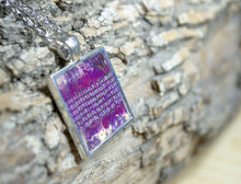 VIOLET PURPLE Pendant Resin Necklace, Abstract Jewelry handmade