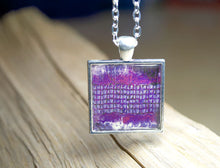 VIOLET PURPLE Pendant Resin Necklace, Abstract Jewelry handmade