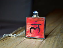 ROOT CHAKRA Pendant, Red Yoga Jewelry, handmade, silver-plated