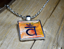 SACRAL CHAKRA Symbol Art Pendant, Yoga Jewelry, orange, handmade resin pendant