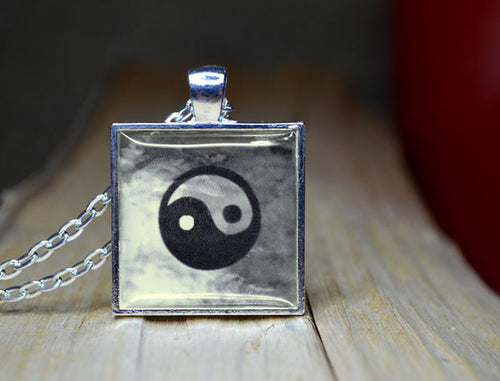 YING YANG Symbol - handmade Resin Pendant, Feng Shui, Inspirational Jewelry, Balance